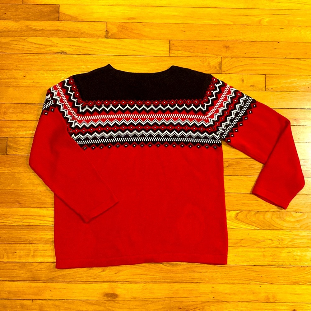 Eddie Bauer sweater cozy never worn red/black😍